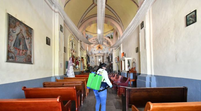 Permanente jornada de desinfección a espacios públicos en Tepeyanco: Edil