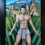 Artista zacatelquense elabora pintura de CarlosRivera