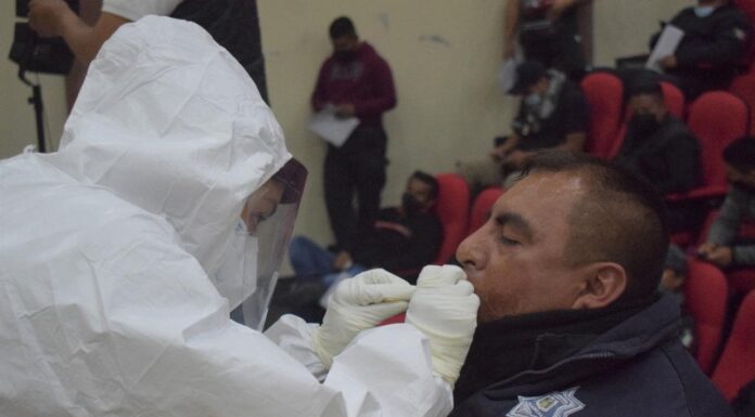 Se aplican pruebas COVID a elementos de Seguridad Publica en Tepeyanco