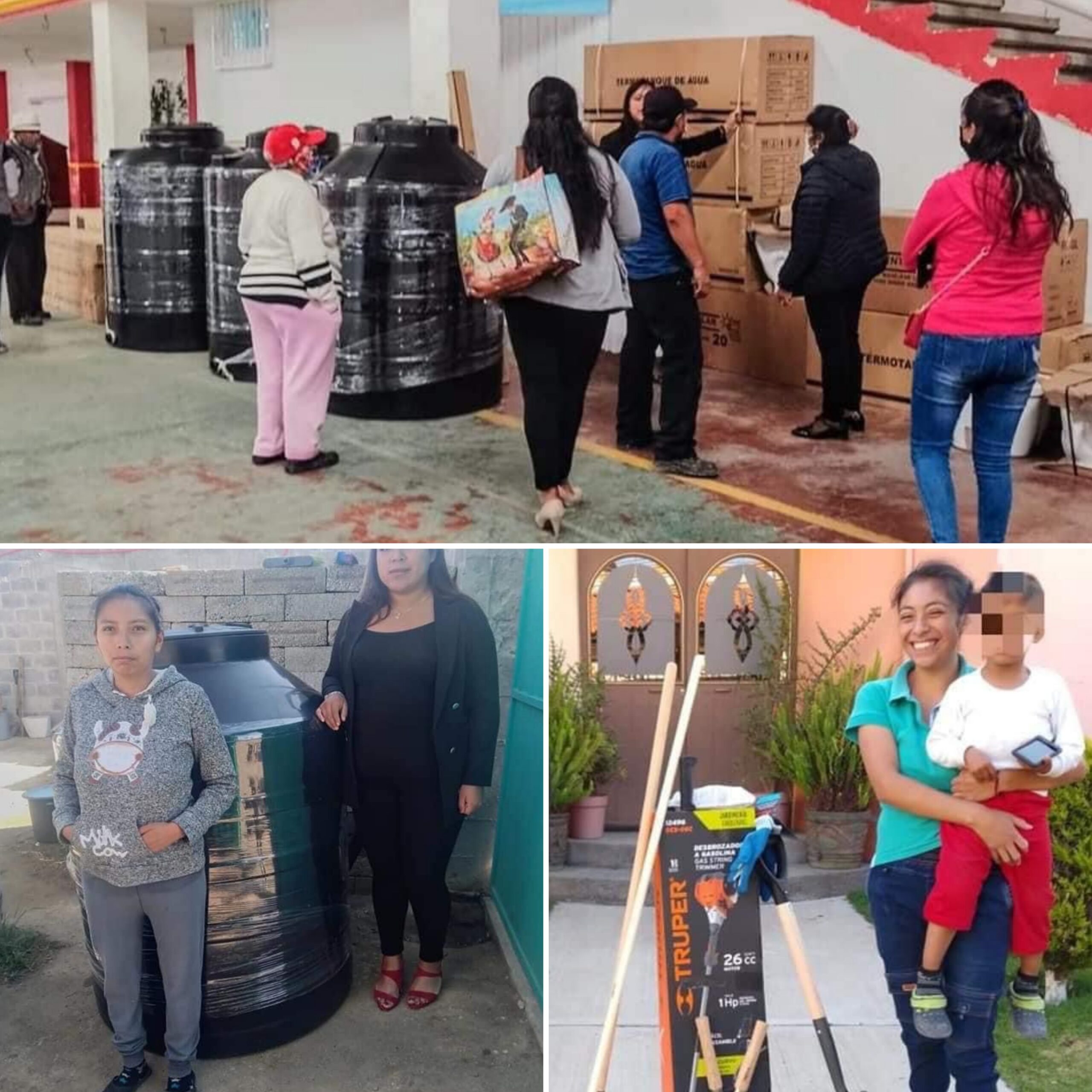 Continúa entrega de tinacos para familias de Tlaltelulco