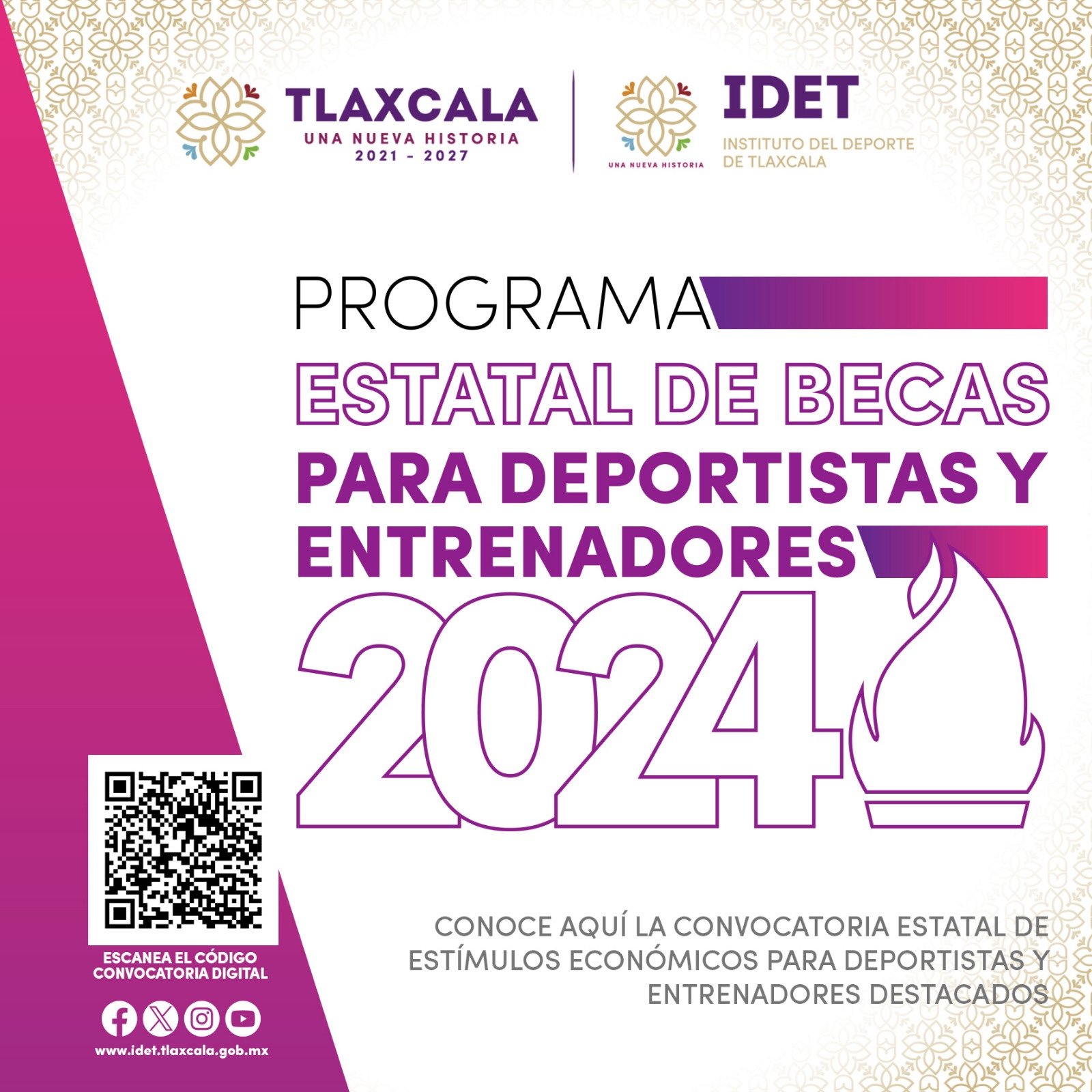INVITA IDET A INGRESAR AL PROCESO DE BECAS A DEPORTISTAS Y ENTRENADORES