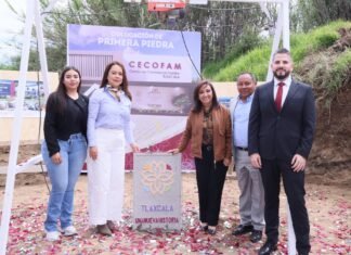 COLOCA GOBERNADORA PRIMERA PIEDRA DEL CECOFAM EN CIUDAD JUDICIAL